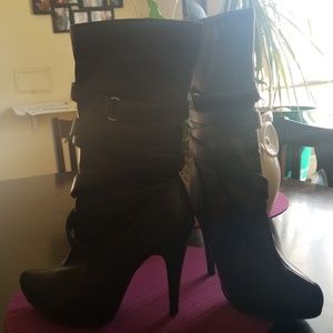 Bakers Black Heeled Boots